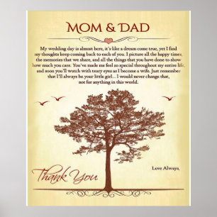 Thanks Mom and Dad Gift,Mother's/Father's Day Gift Poster