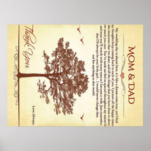 Thanks Mom and Dad Gift,Mother's/Father's Day Gift Poster