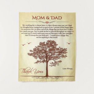 Thanks Mom and Dad Gift,Mother's/Father's Day Gift Tapestry
