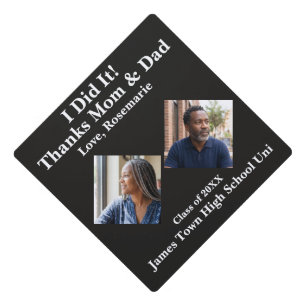 Thanks Mom & Dad Photo Keepsake Graduation Cap Topper