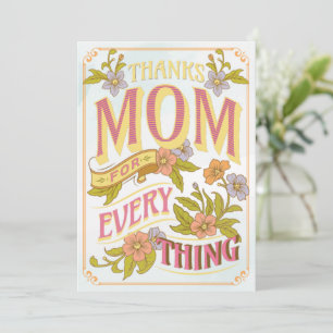 Thanks Mom For Every Thing, Mom Day Holiday Card