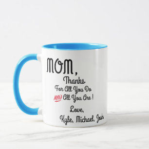 Thanks Mom Mug - Custom Mother’s Day Gift