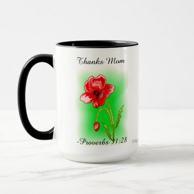 Thanks Mom Proverbs 31:28 Mug (Left)