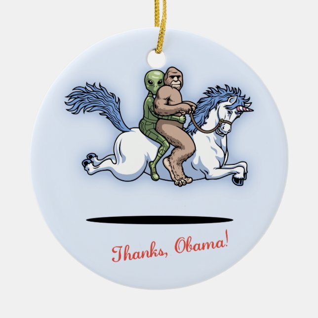 Thanks, Obama! Ceramic Ornament (Front)