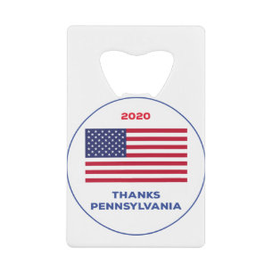 Thanks Pennsylvania 2020 Election Credit Card Bottle Opener