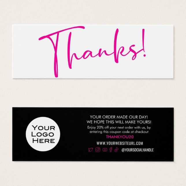 Thanks! Relaxed Modern Customer Discount Insert (Front & Back)