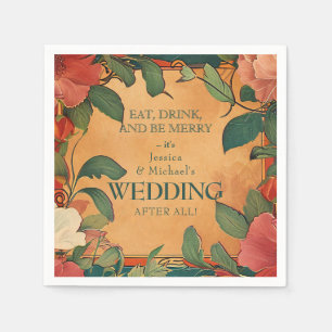 🌹 Thanks Rose Romance: Art Nouveau Splendour Napkin