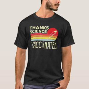 Thanks Science Vaccinated Retro Vintage Sunset T-Shirt
