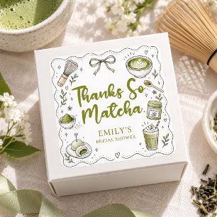 Thanks So Matcha Bridal Shower Thank You Favours Square Sticker