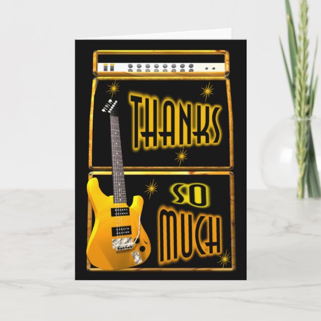 Thanks so Much Guitar Thank You Card (Front)
