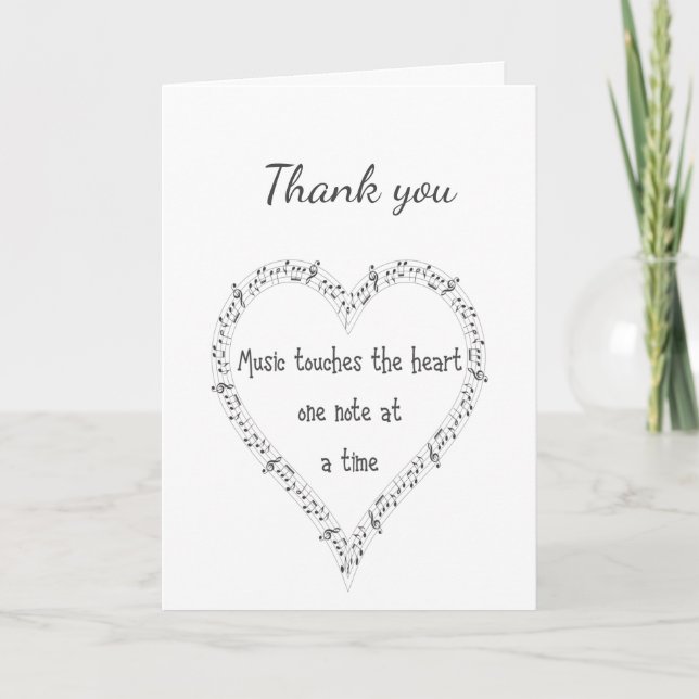Thanks so Much Music Touches the Heart Card (Front)