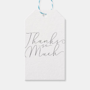 Thanks So Much Thank You Black Script Type Favour Gift Tags