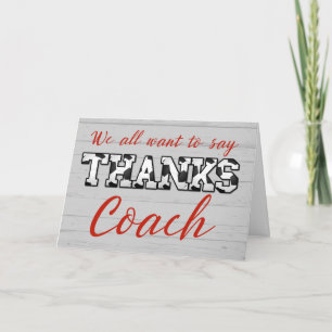 Thanks Soccer Coach From All of Us Soccer Letters Card