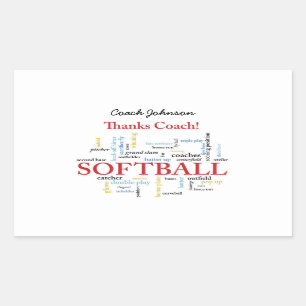 Thanks Softball Coach Words From Group, Team, Red Sticker