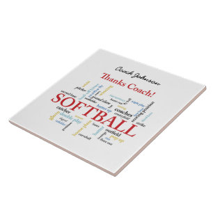 Thanks Softball Coach Words From Group, Team, Red Tile