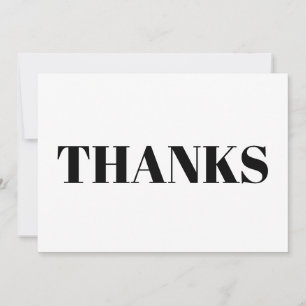 Thanks, Thank You, black white modern elegant card