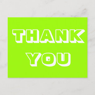 Thanks, Thank you, chartreuse green white Postcard