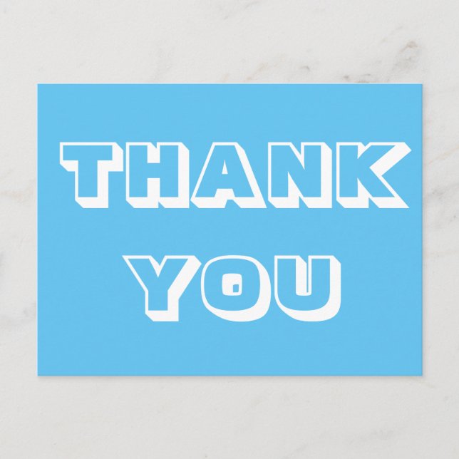 Thanks, Thank you, light blue white Postcard (Front)