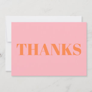 Thanks, Thank You  pastel orange pink modern card