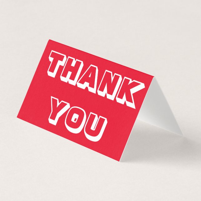 Thanks, Thank you, red folded card (Front)