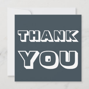 Thanks, Thank you, tangerine Charcoal white Card
