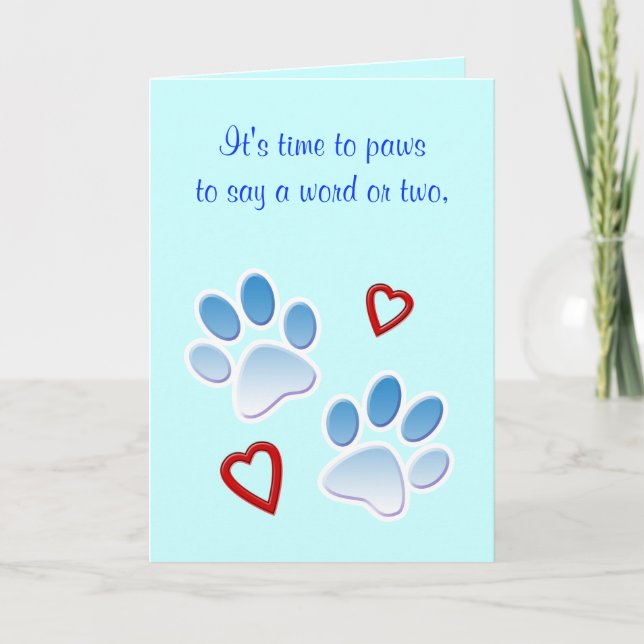 Thanks to a Dog Sitter or Walker Thank You Card (Front)