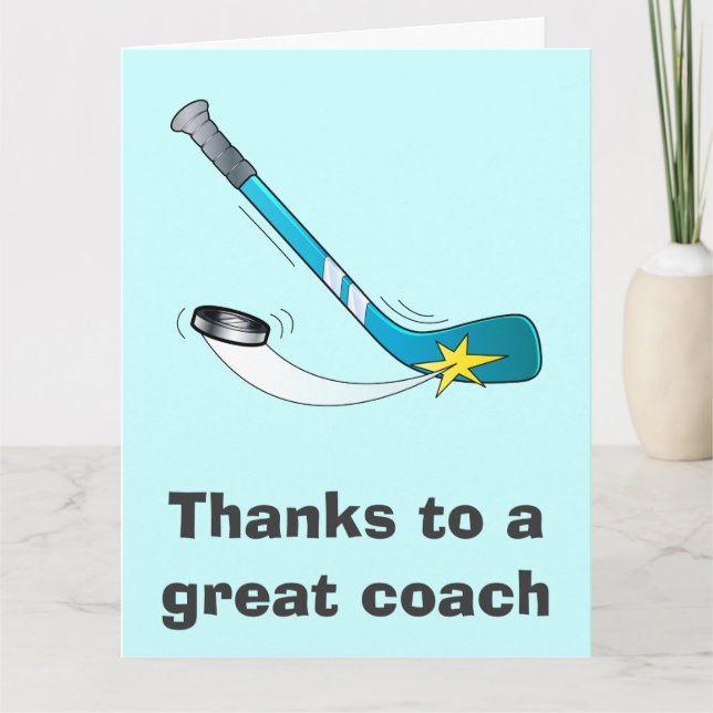 Thanks to a Great Hockey Coach from the Team Thank You Card (Front)