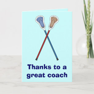 Thanks to a Great Lacrosse Coach Thank You Card
