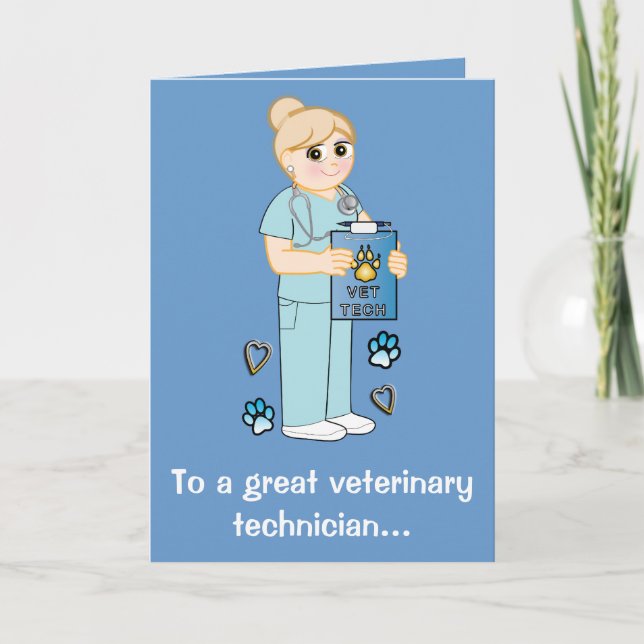 Thanks to a Veterinary Technician Thank You Card (Front)