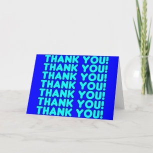 Thanks to Him  Cool Boys & Men Cyan Blue Thank You Card