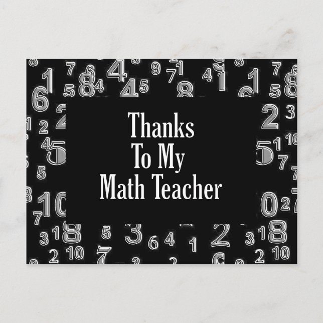 Thanks To My Math Teacher Postcard (Front)