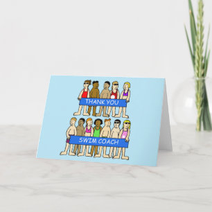 Thanks to Swimming Coach Thank You Card