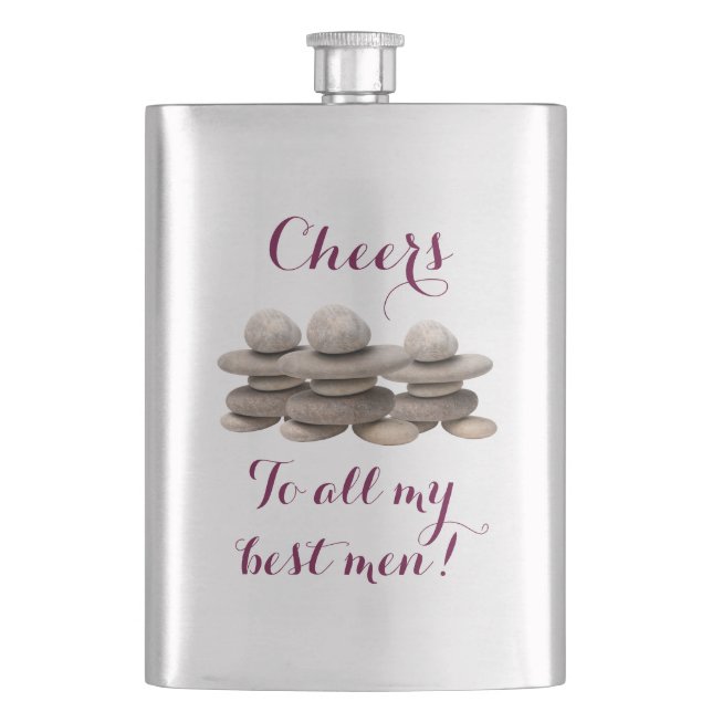 Thanks to the team groom men customizable hip flask (Front)