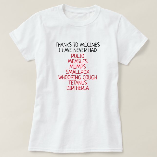 Thanks to Vaccines T-Shirt (Design Front)