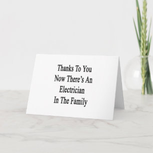 Thanks To You Now There's An Electrician Thank You Card