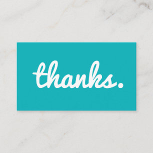 THANKS   trendy colourful thank you business card