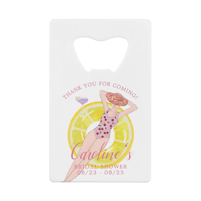 Thanks Tropical Beach Bridal Shower Bachelorette Credit Card Bottle Opener (Front)