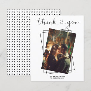 Thanks Typography Photo Personalized Wedding Card