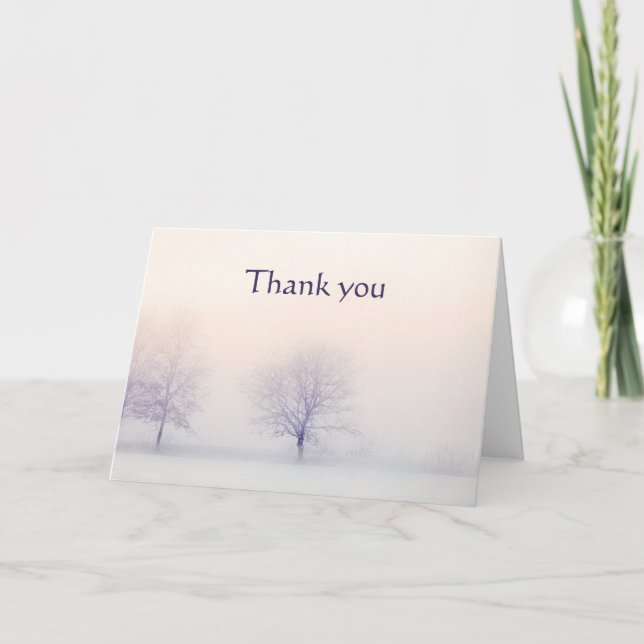 Thanks Winter Scene of a forest Bible Scripture Card (Front)