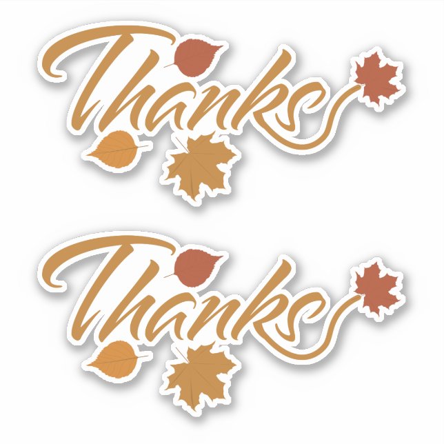 Thanks with Fall Leaves (Front)