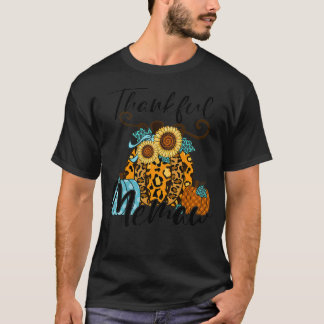 Thanksful memaw Pumpkins Leopard  Mothertee  T-Shirt