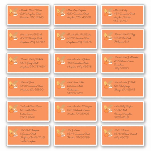 Thanksgiving 18 Individual Recipient Name Address (Front)