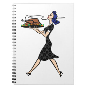 thanksgiving 1950s goth housewife notebook