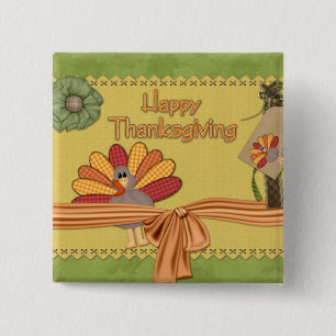 THANKSGIVING 2009 2 INCH SQUARE BUTTON