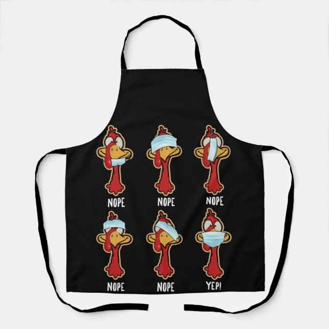 Thanksgiving 2021 Turkey Wearing Mask Wrong Apron (Front)