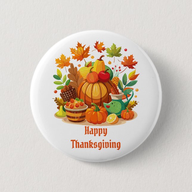 Thanksgiving 2 Inch Round Button (Front)