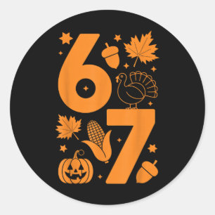 Thanksgiving 67 Shirt – Fall Turkey Classic Round Sticker