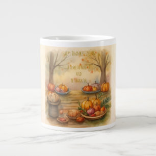 Thanksgiving, A time to Reflect and Be Thankful Large Coffee Mug