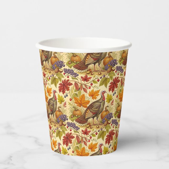 Thanksgiving Abundance Paper Cups (Front)