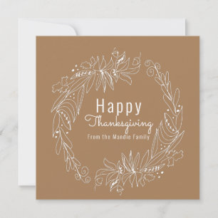 Thanksgiving Acorn Wreath Hand Drawn Illustration